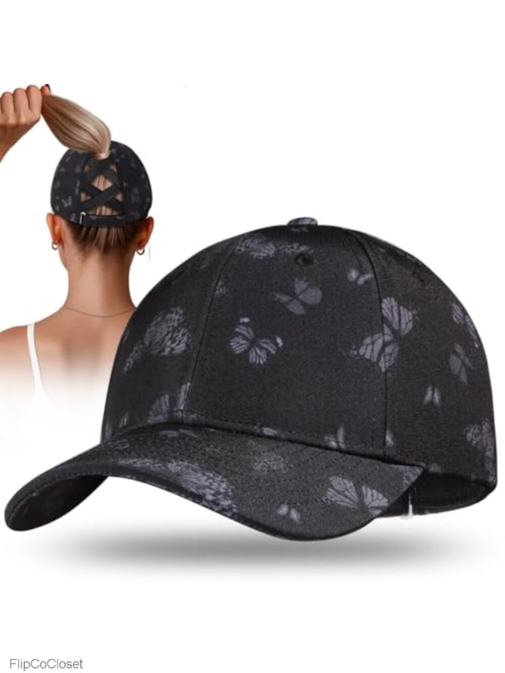 Women's High Ponytail Baseball Cap Quick Dry Adjustable Criss Cross Summer